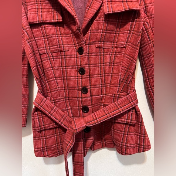 [Diane Von Furstenburg] Plaid Print Cotton Blazer - Picture 4 of 16
